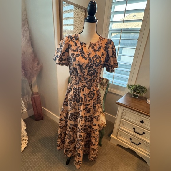 Anthropologie Floral Midi Dress – Women's Size Medium